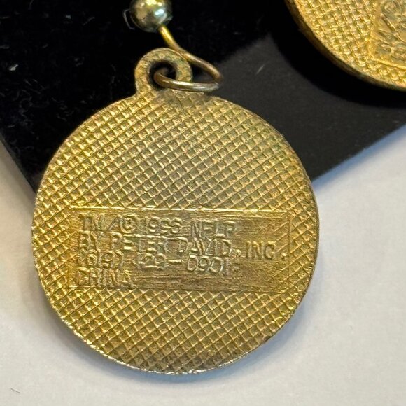 Vintage 90s NFL Pittsburgh Steelers Football Earrings Jewlery Peter David Inc - Picture 3 of 5